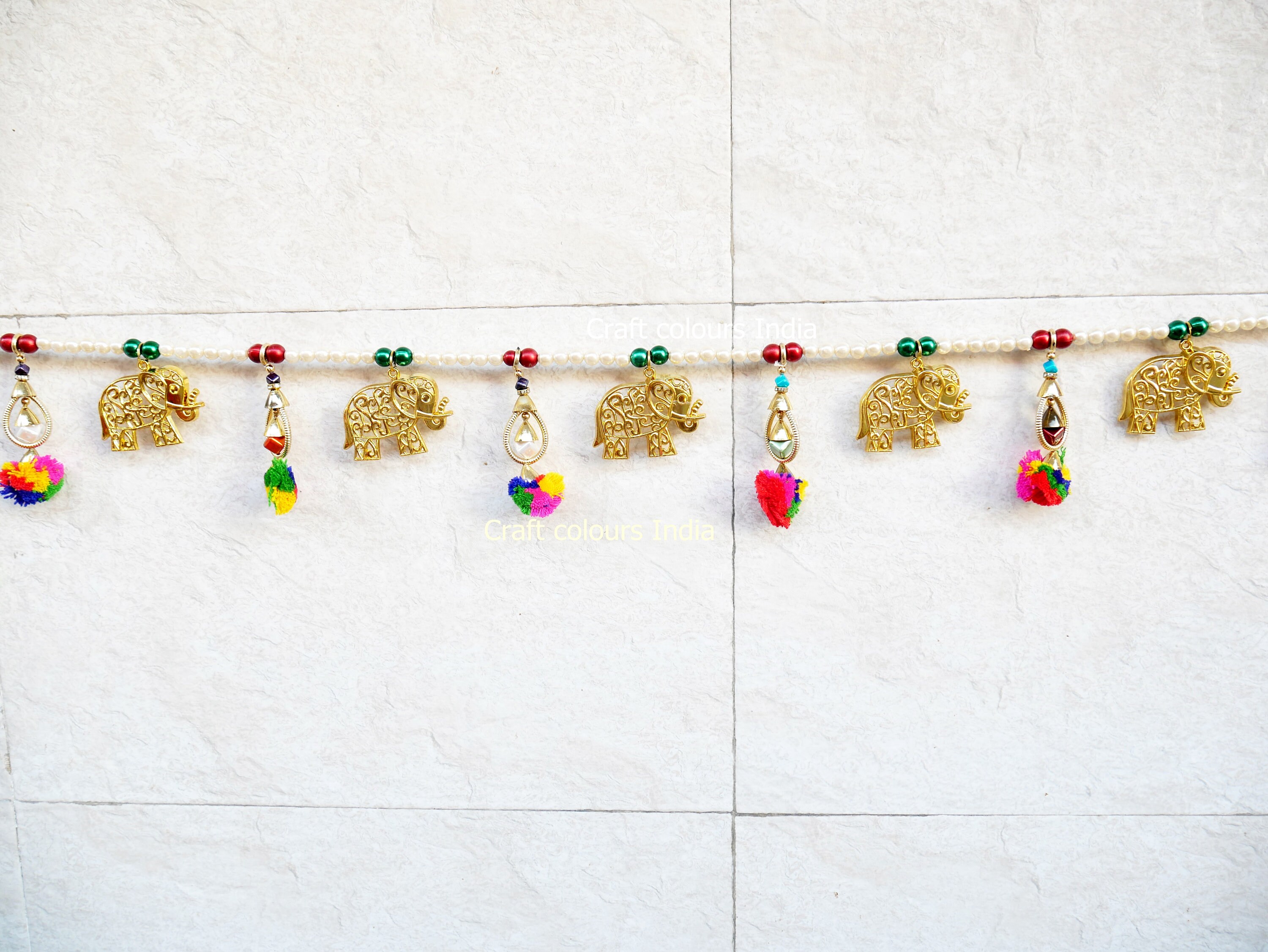 Golden Elephant and Tassel Toran Indian Door Hanging Ethnic Etsy