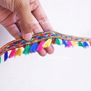 Pizzo nappa multicolore, finitura nappa da 4 metri, nastro nappa, bordo nappa, finitura frangia nappa, bordo tovaglietta, pizzo nappa sciarpa