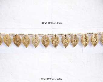 Golden leaf toran, DIY toran kit, Indian Goodluck door hanging, wedding home decor, minimalist unique Christmas gift, good luck charm