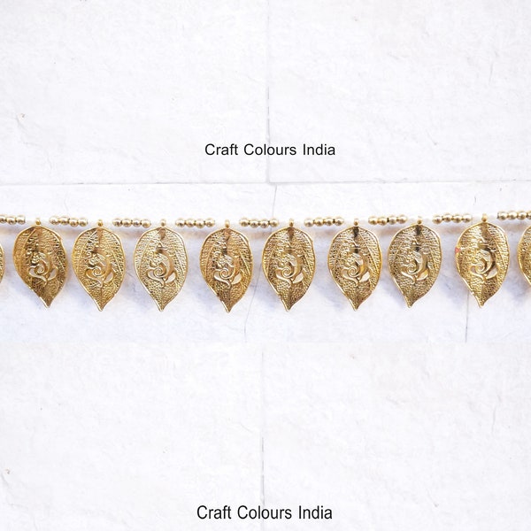 Golden leaf toran, DIY toran kit, Indian Goodluck door hanging, wedding home decor, minimalist unique Christmas gift, good luck charm