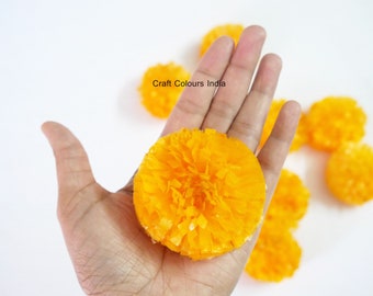 Loose artificial orange marigold flowers, Floral decoration, wholesale artificial marigold flowers