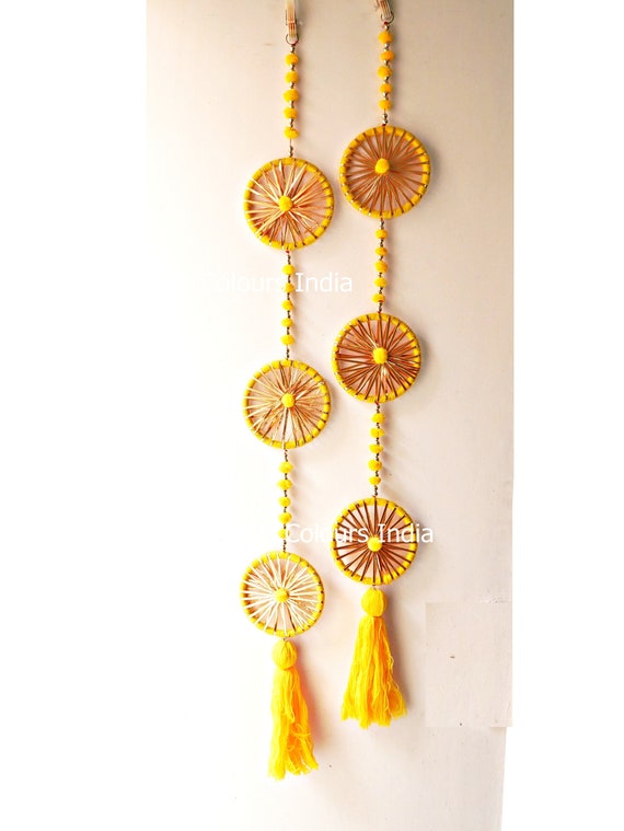 Details about   Floral Diwali Decoration Door Hanging Toran Indian Traditional Handicraft Yellow 