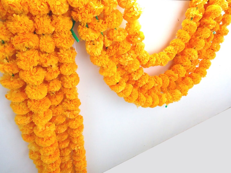 10ft 50pc bulk marigold garlands for wedding decoration Etsy