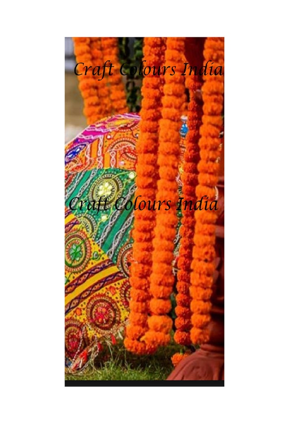 6 Pc Dark Orange Artificial Fluffy Marigold Flower Garland 5 Etsy