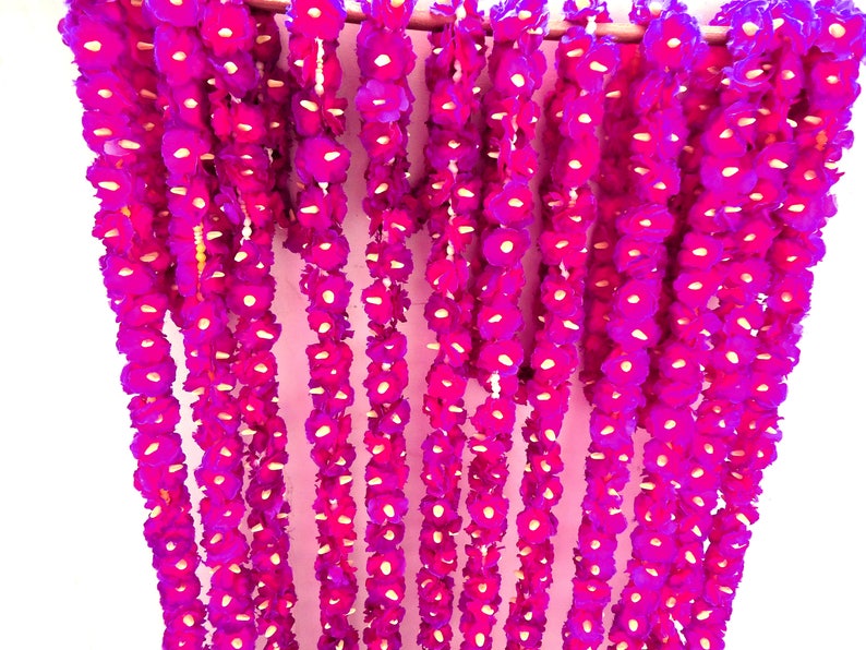 4 ready to ship Periwinkle flower garland photo prop party backdrop Pink artificial flower strand fall wedding decor flower curtains