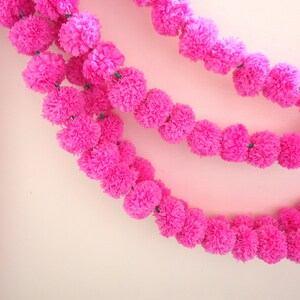 Gratis Express verzending 40 vers zoals roze Goudsbloem string party achtergrond, kunstmatige bloemenslinger, foto prop, Indiase bruiloft decoratie