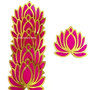 10 pc Lotus Flower Cutout, Lotus Cut-Out, DIY Rangoli, Decoration for Diwali Rangoli, Pooja Decorations, Festival/Wedding Decorations