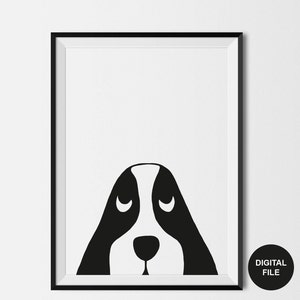 Black &amp; White Dog Print Digital Download Printable Poster - Etsy