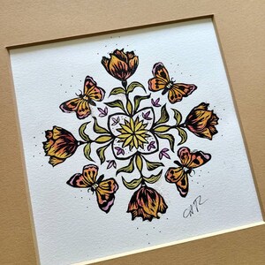 Spring Tulips and Butterflies - Print - Wall Decor - FAC1