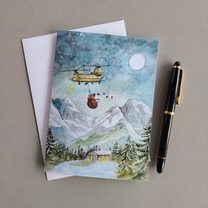Aviation Christmas Card - Chinook Helicopter -  FAC1