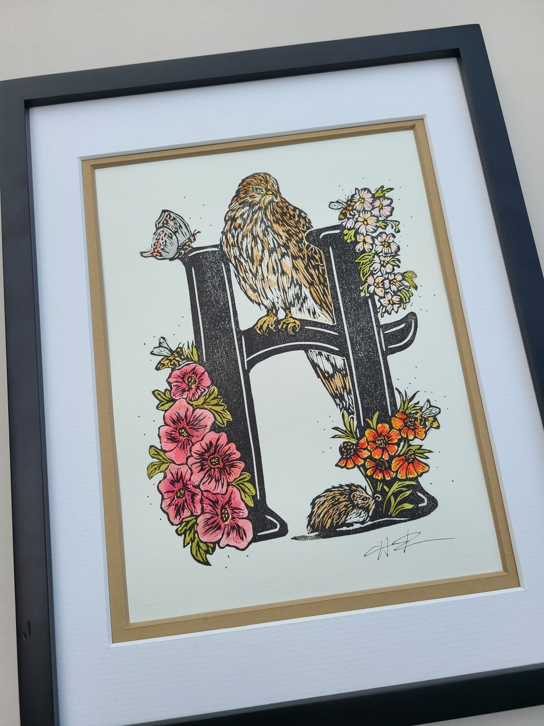 Letter H- Original Print - Wall Decor - FAC1 - Etsy