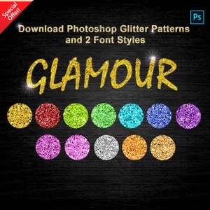 12 Photoshop Glitter Patterns (.PAT) File , Perfect for creating Instagram Fashion and Beauty Quotes. Shimmer | Glitter