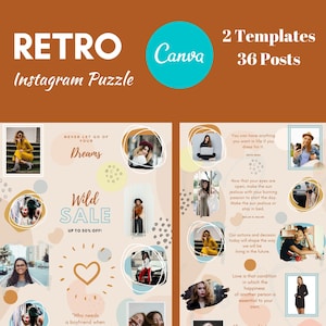 Instagram Puzzle Template , Canva Template for Blogger | Mood Board | Easily Editable