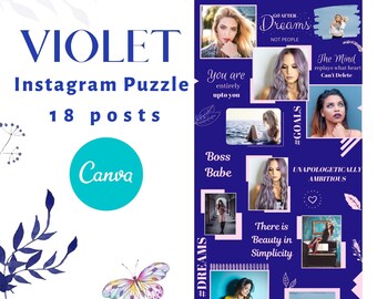 Instagram Puzzle Template: 18 Posts for Canva Bloggers (Desktop Only)