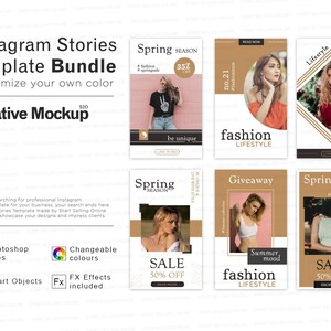 Instagram Stories Template Bundle | High Resolution | Easily Editable | Add your own image and Background