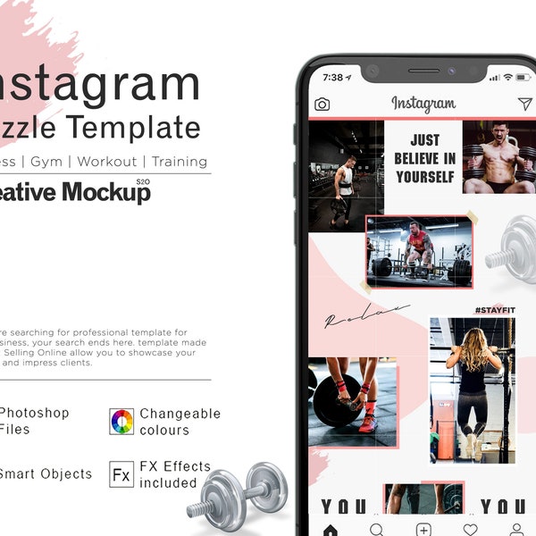 Instagram Puzzle Template - Etsy