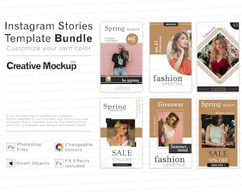 Instagram Stories Template Bundle | High Resolution | Easily Editable | Add your own image and Background