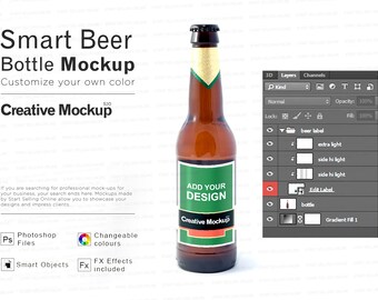 Download Glass Bottle Mockup Etsy