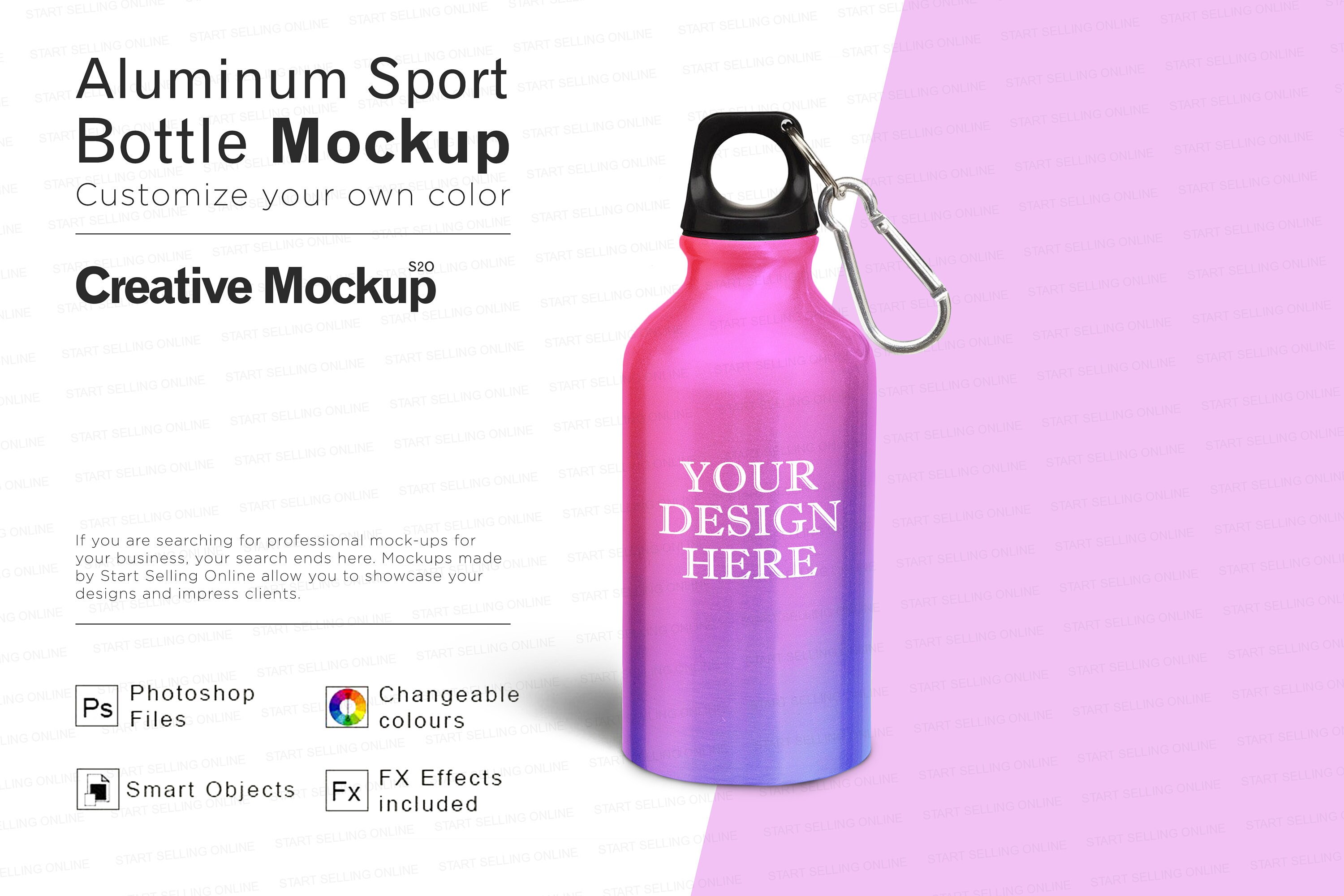 Download Aluminum Sport Bottle Mockup High Resolution Smart Objects Etsy