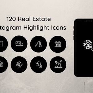 120 icone di evidenziazione delle storie di Instagram/icone di evidenziazione delle storie di Instagram immobiliari/icone di evidenziazione delle storie di Instagram/Sfondo nero