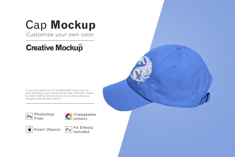 Download Cap Mockup / Blue Cap Mockup / Baseball Cap Mockup / Smart ...
