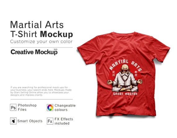 Download Martial Arts T Shirt Mock Up High Resolution Smart Objects Etsy