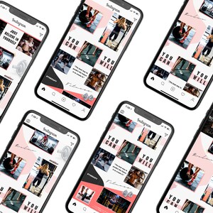 May include: A collage of nine Instagram posts featuring motivational quotes and images of people working out at a gym. The quotes include "Just believe in yourself", "You can", and "You will".