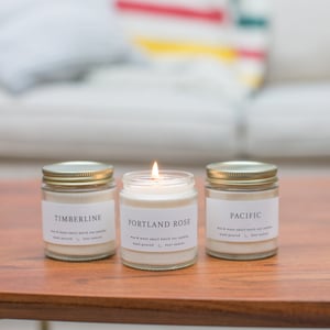 Northwest Soy Candle Gift Set - Three Soy Candle Gift Set  Oregon Washington Portland - Natural Scented Pacific - Ready to Ship Gift Organic