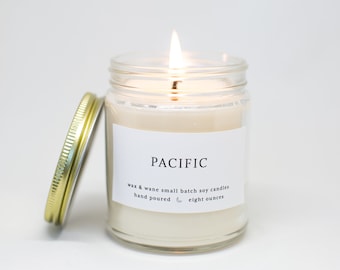 Pacific Modern Soy Candle - Big Sur California Candle -  Best seller soy Scented Candle - Ready to ship - Oregon Washington Northwest Candle