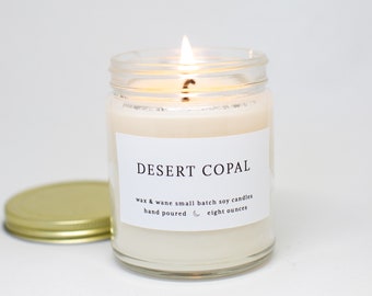 Desert Copal Modern Soy Candle  - Marfa Southwest Incense Candle - Copal Forest Soy Scented Candle - New Mexico Arizona Colorado Palm Spring