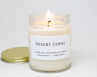 Desert Copal Soy Candle – Marfa Southwest Scent, Hand-Poured 8 oz