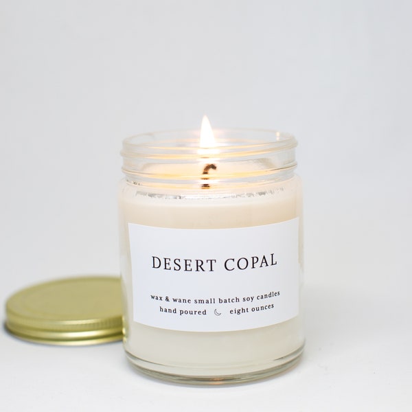 Desert Copal Modern Soy Candle  - Marfa Southwest Incense Candle - Copal Forest Soy Scented Candle - New Mexico Arizona Colorado Palm Spring