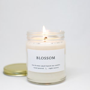 Orange Blossom Modern Soy Candle  - Tokyo Japan Candle -  Floral Summer Citrus Soy Scented Candle - Ready to ship - Natural Vegan Candles