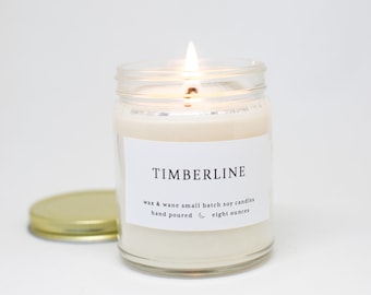 Timberline Evergreen Modern Soy Candle - Pine Fir Spruce Candle -  Northwest Oregon Cascades Forest Soy Scented Candle - Ready to ship