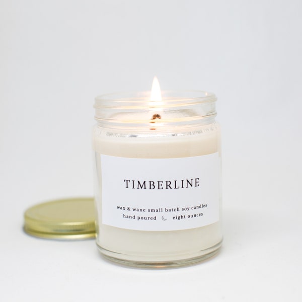 Timberline Evergreen Modern Soy Candle - Pine Fir Spruce Candle -  Northwest Oregon Cascades Forest Soy Scented Candle - Ready to ship