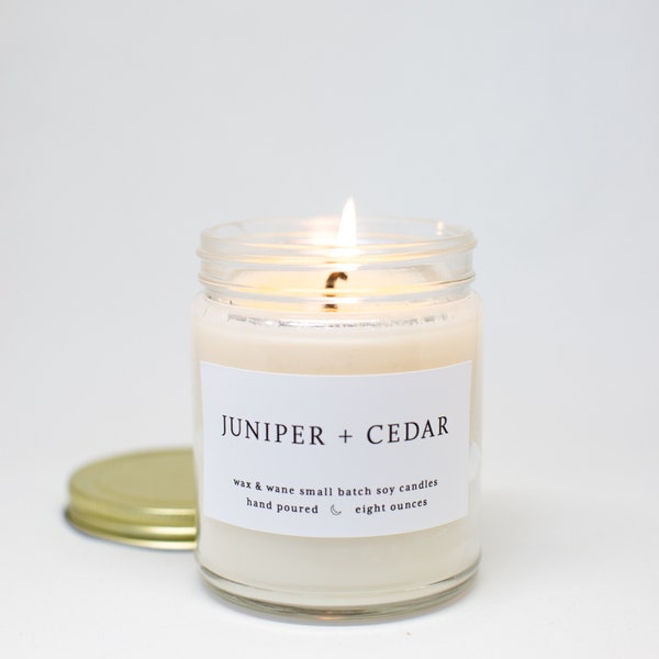 Juniper + Cedar Modern Soy Candle  - Desert Southwest Candle - Tree Forest Soy Scented Candle - New Mexico Arizona Colorado Mojave Candle