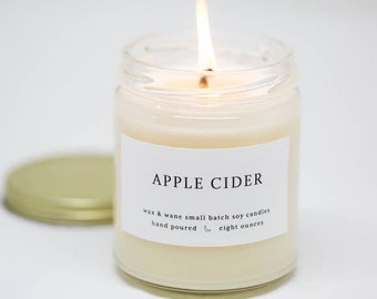 Apple Cider Modern Soy Candle - fall autumn gift - fall candle - Apple candle -Fall Decor - Spiked apple Cider - Gifts for Fall Autumn