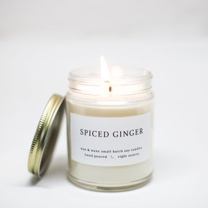 Spiced Ginger Modern Soy Candle Gingerbread Christmas Holiday Candle Ginger Cookie Hostess Gift Scented Candle Ready to ship gift image 3