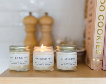 Winter Soy Candle Gift Set – Citrus, Pear, Mistletoe (3x4oz)