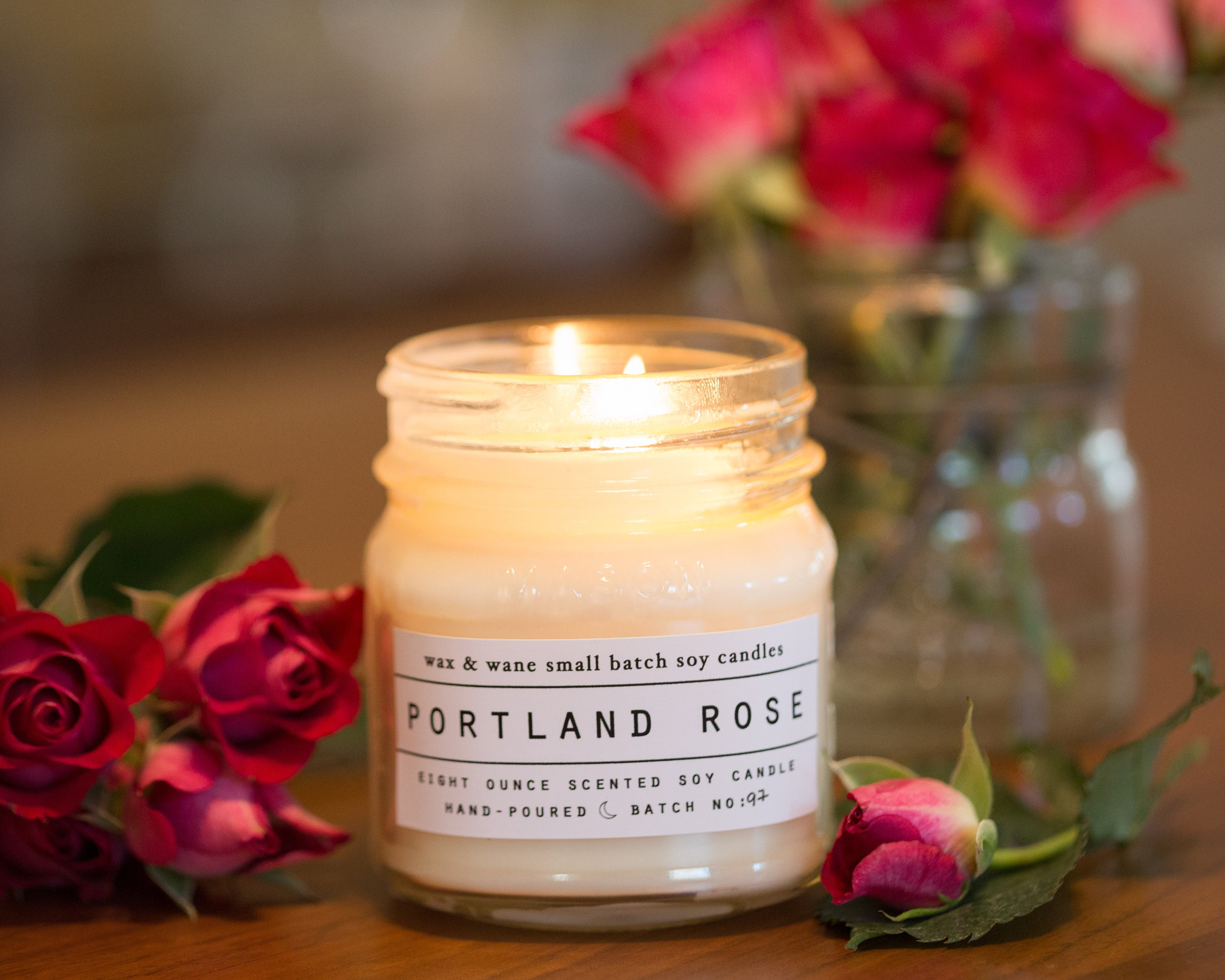Portland Rose Candle All Natural Oregon Soy Candle Rose Etsy
