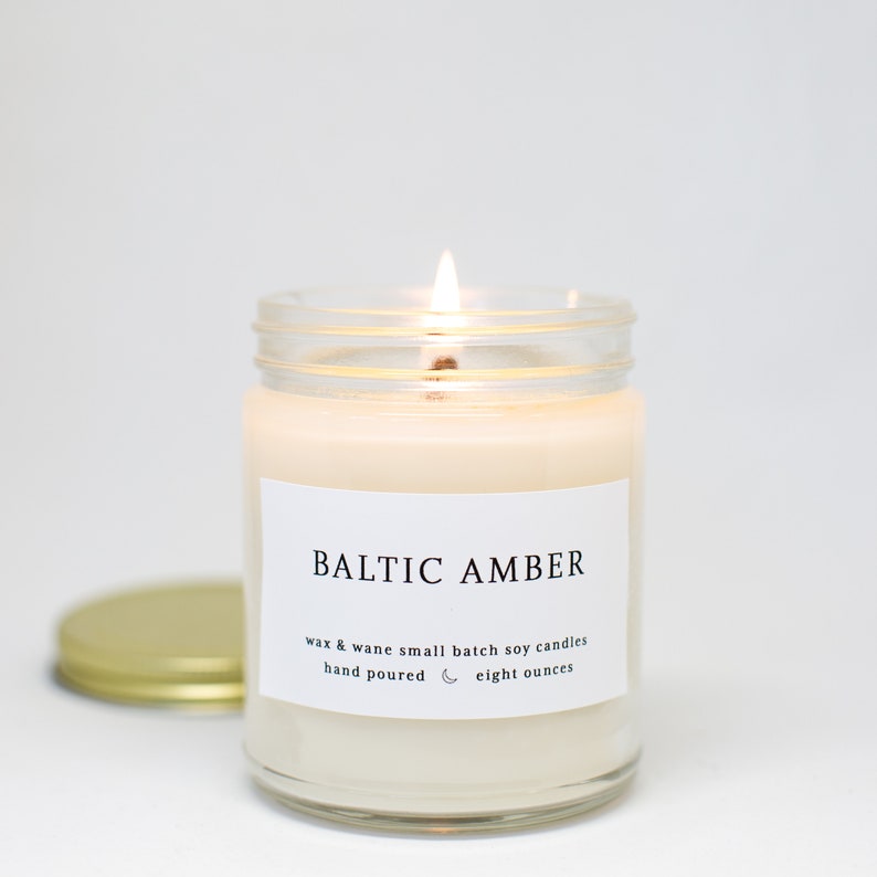 Baltic Amber Scented Soy Candle - Hand Poured, 8 Oz Vegan Candle - Etsy