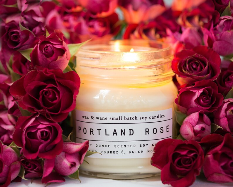 Portland Rose Candle All Natural Oregon Soy Candle Rose Etsy