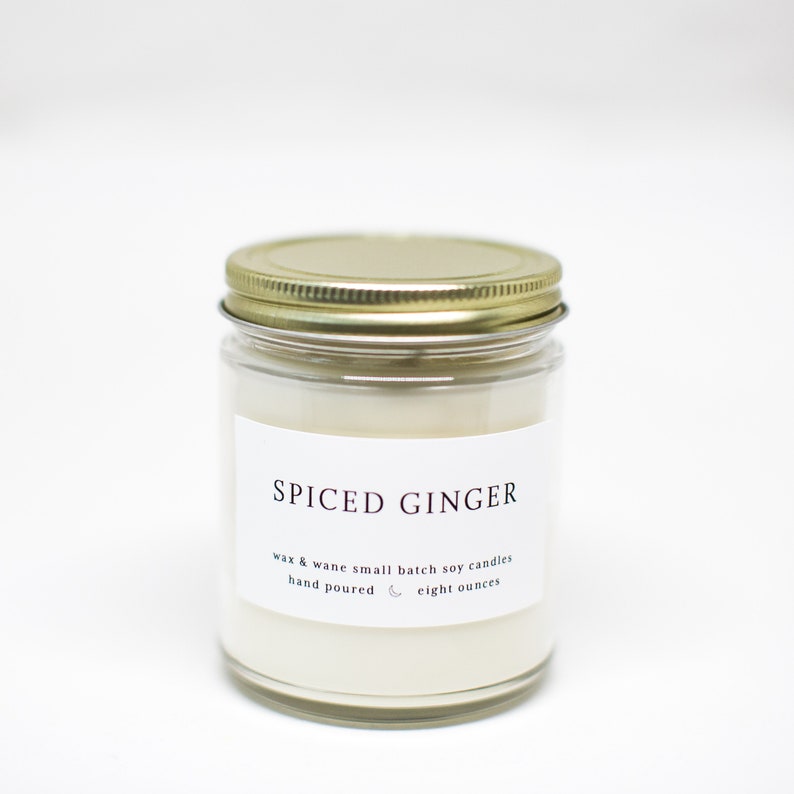 Spiced Ginger Modern Soy Candle Gingerbread Christmas Holiday Candle Ginger Cookie Hostess Gift Scented Candle Ready to ship gift image 2