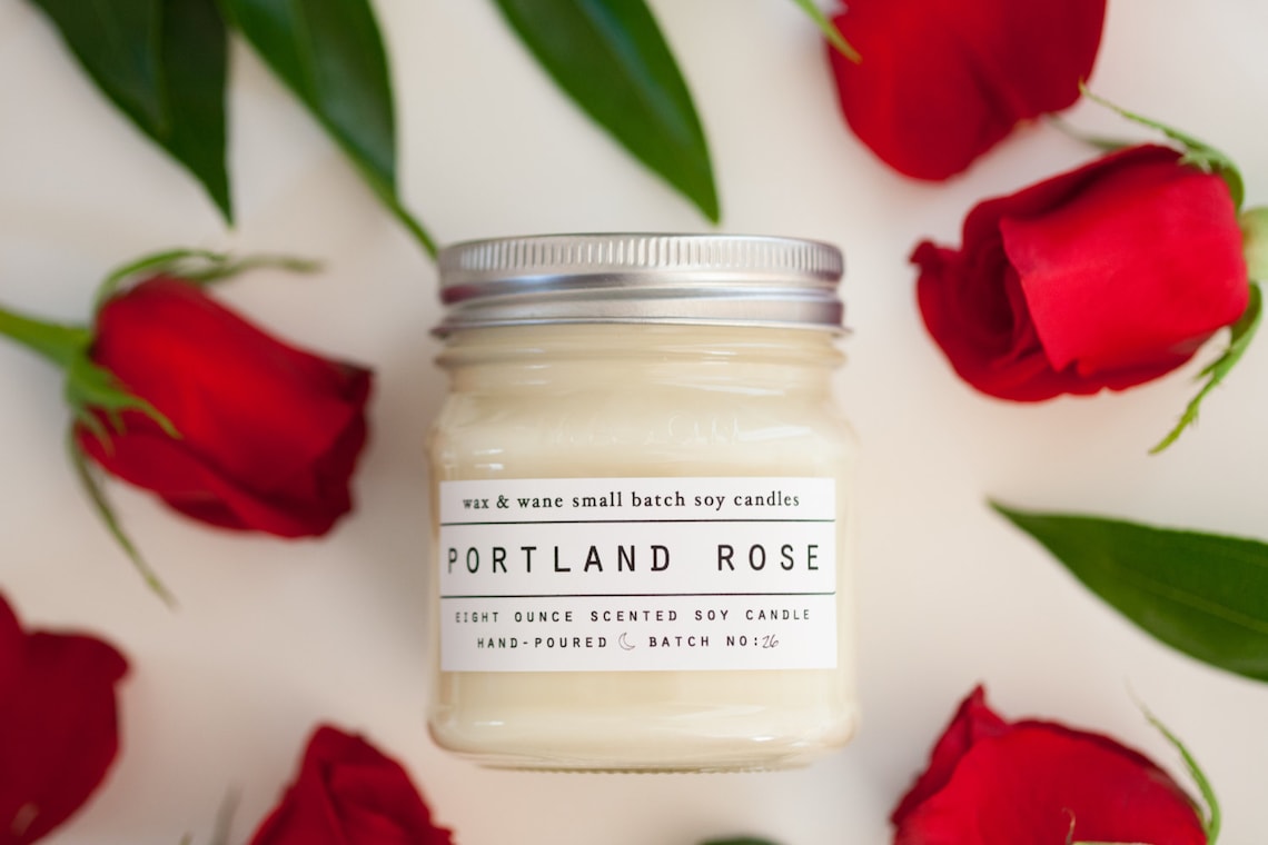 Portland Rose Candle All Natural Oregon Soy Candle Rose Etsy