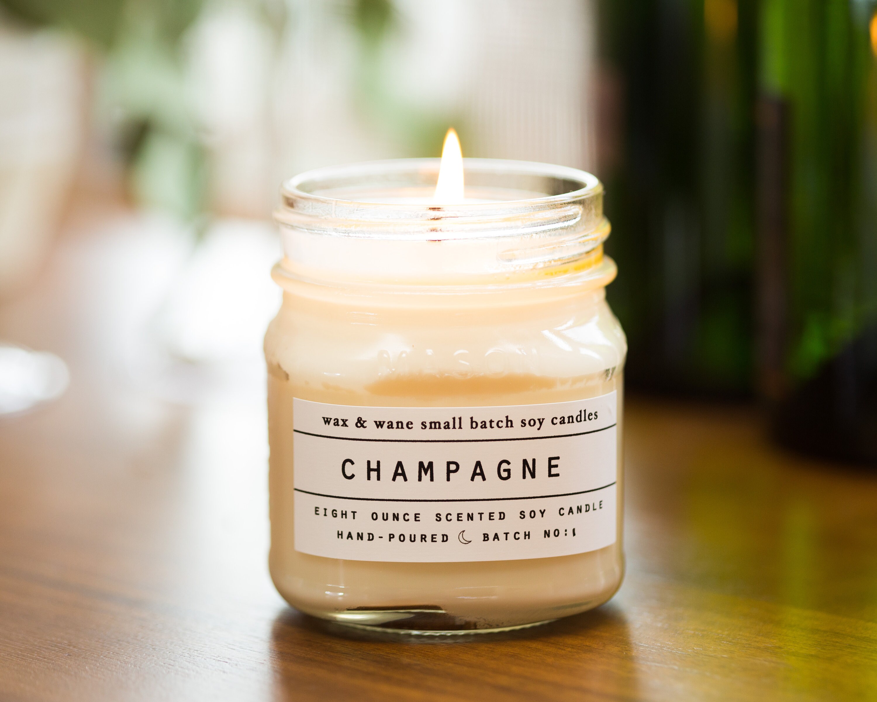 Champagne Scented Mason Soy Candle Champagne candle Etsy