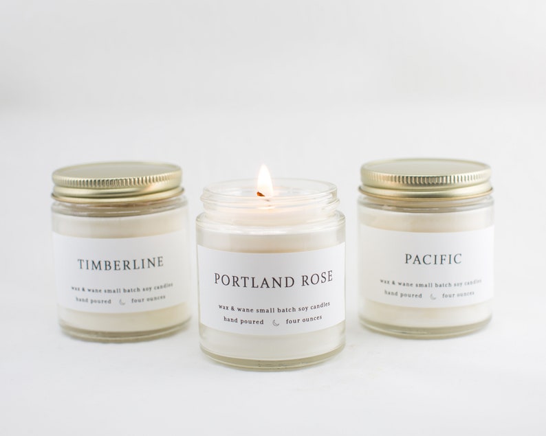 Northwest Soy Candle Gift Set Three Soy Candle Gift Set Oregon Washington Portland Natural Scented Pacific Ready to Ship Gift Organic image 2