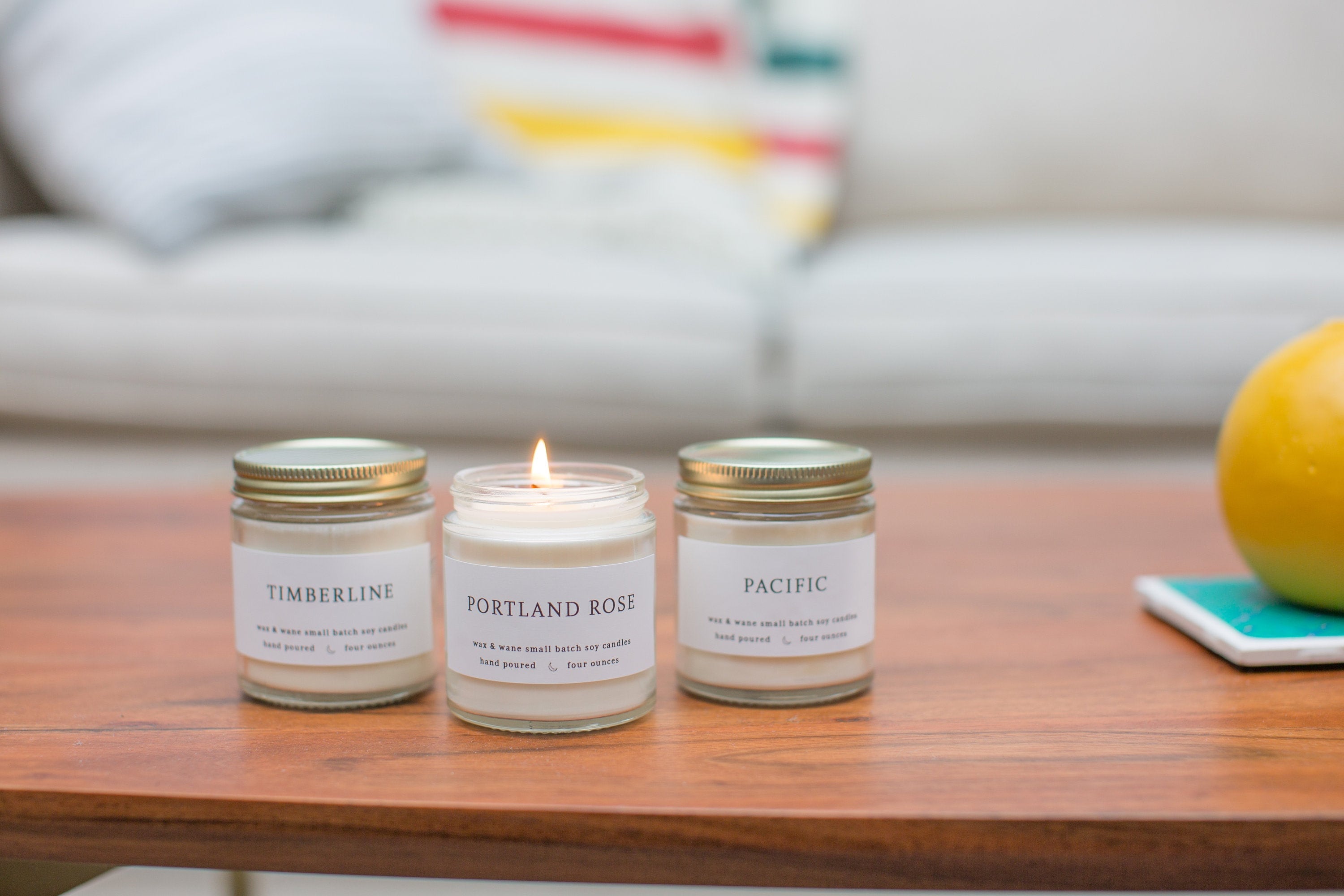 Soja Du Nord-Ouest Bougie Cadeau Set-Trois Soja Ensemble Oregon Washington Portland-Naturel Parfumé