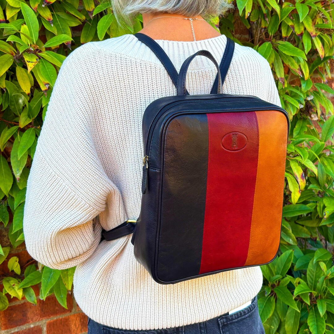 Women's Multi Coloured Genuine Leather Backpack - Etsy Australia