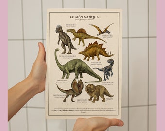 Illustrated poster "The Mesozoic" A4