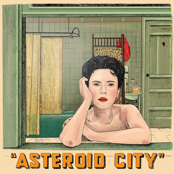 Affiche illustrée « Astéroïd City »